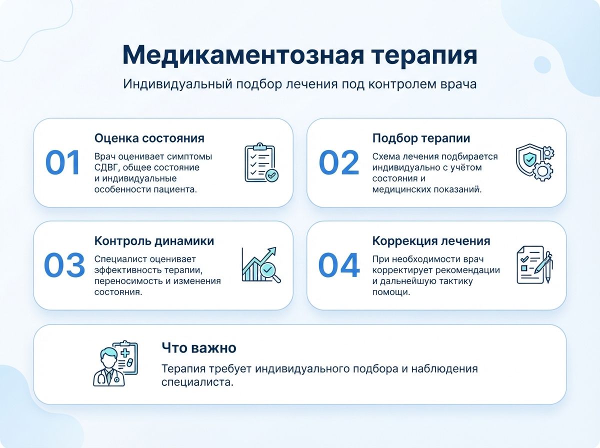 Лечение СДВГ в Бакале у детей и взрослыхинфографика